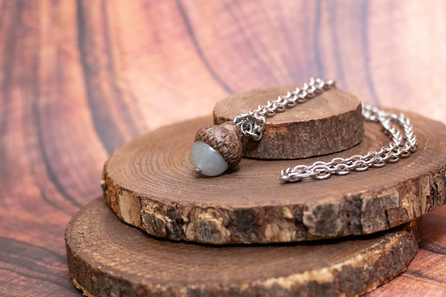 Green Aventurine Acorn Pendant Necklace