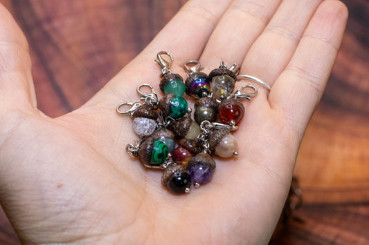 “Charmed” Bracelet Charms - Gemstone Acorns