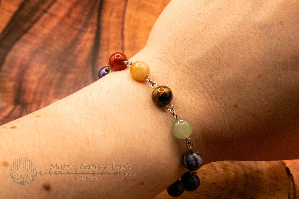 Rainbow Beaded Chain Jewelry Set