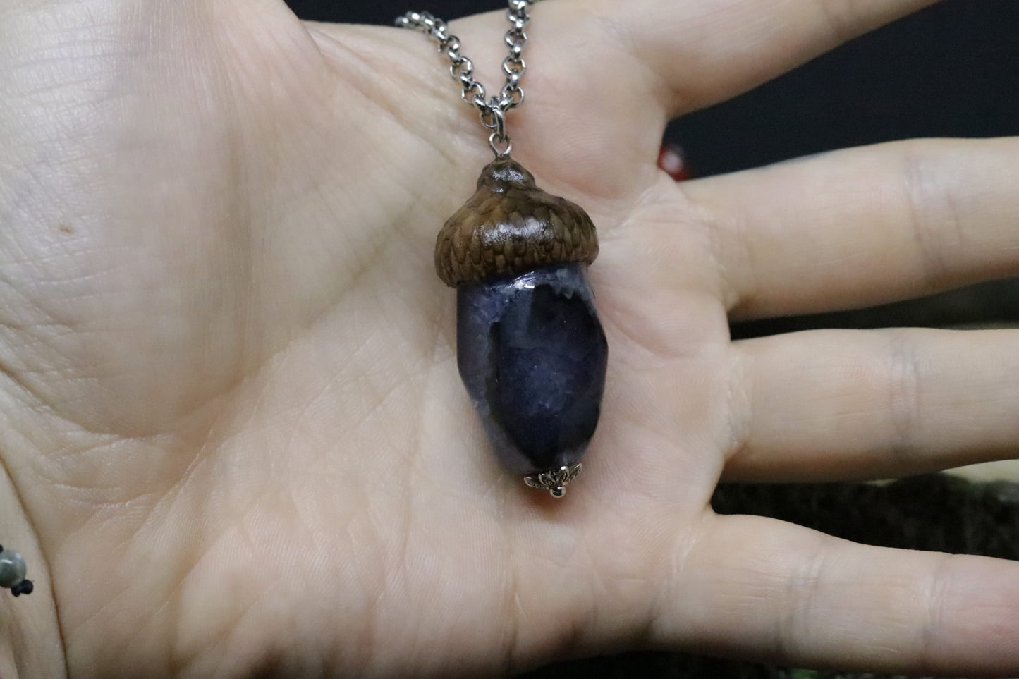 Quartz Acorn Pendant Necklaces