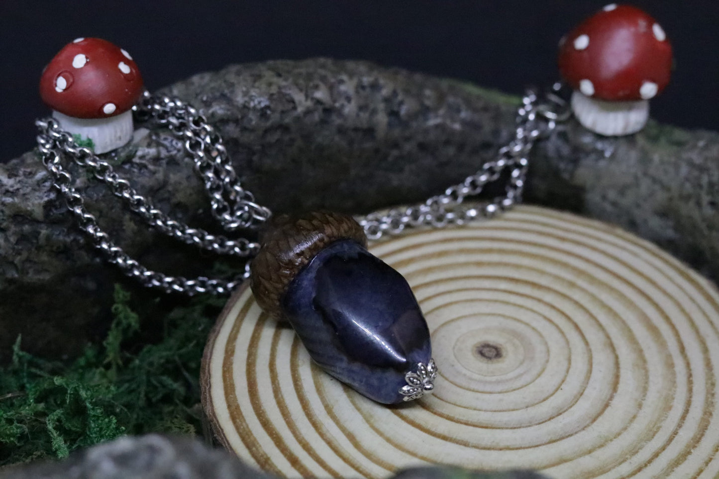 Quartz Acorn Pendant Necklaces