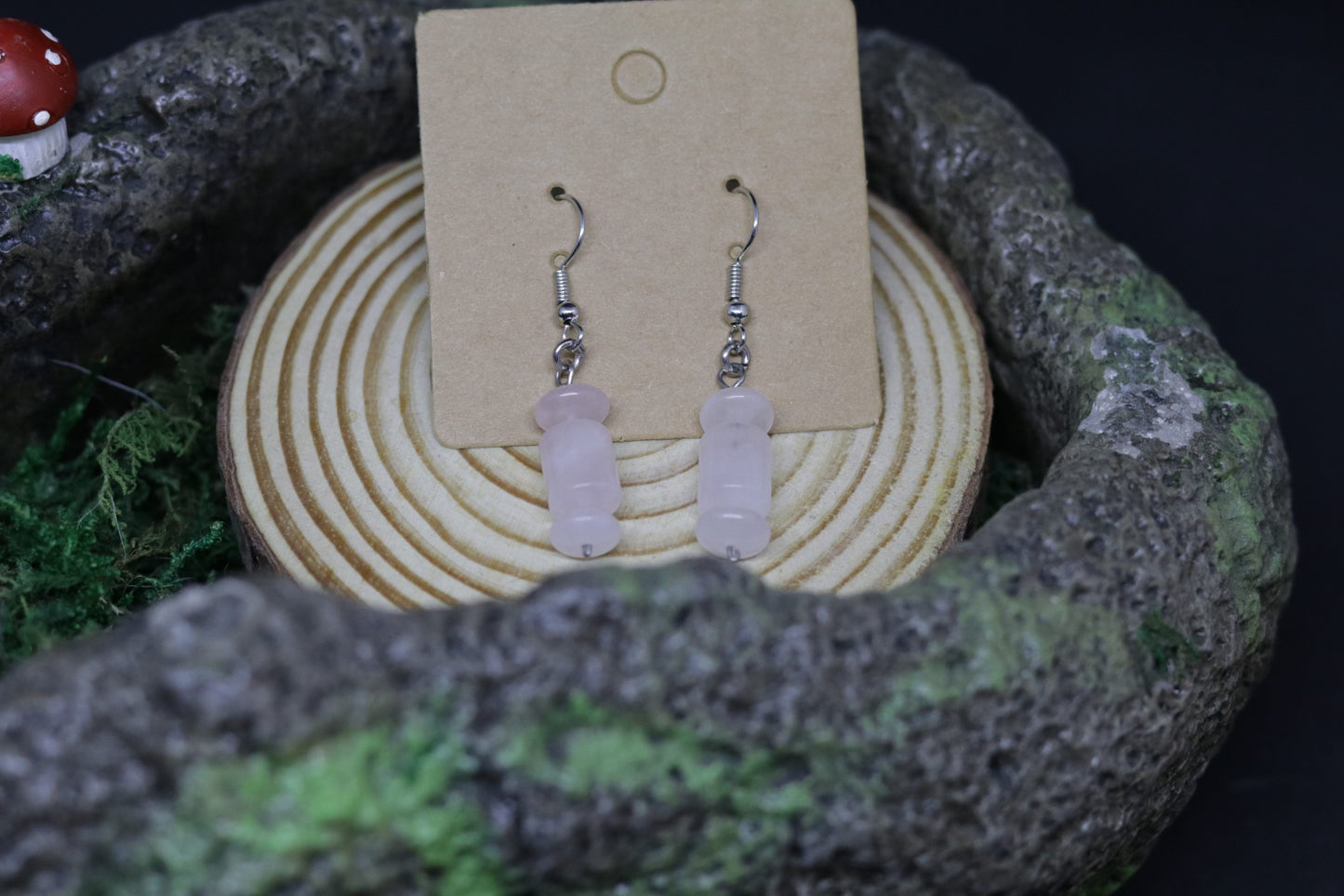 Rose Quartz Necklace and Earrings