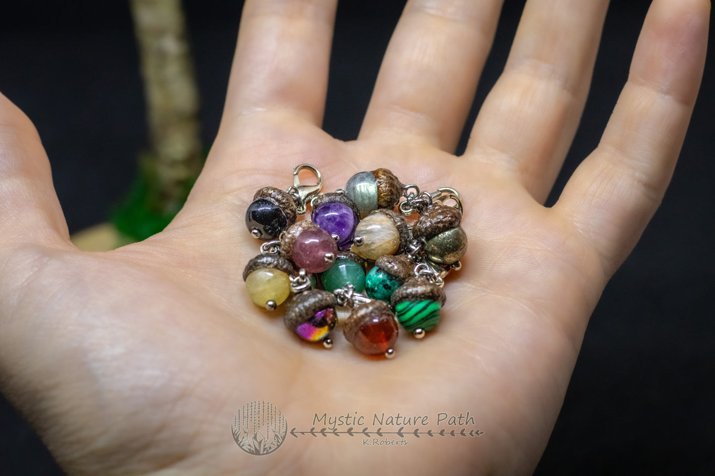 “Charmed” Bracelet Charms - Gemstone Acorns