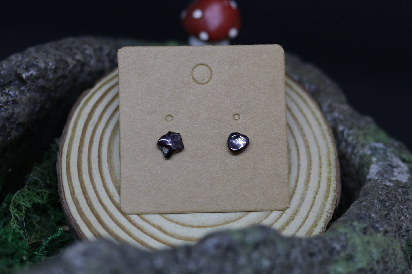 Dainty Garnet Stud Earrings