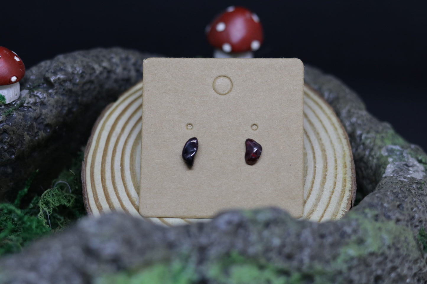 Dainty Garnet Stud Earrings