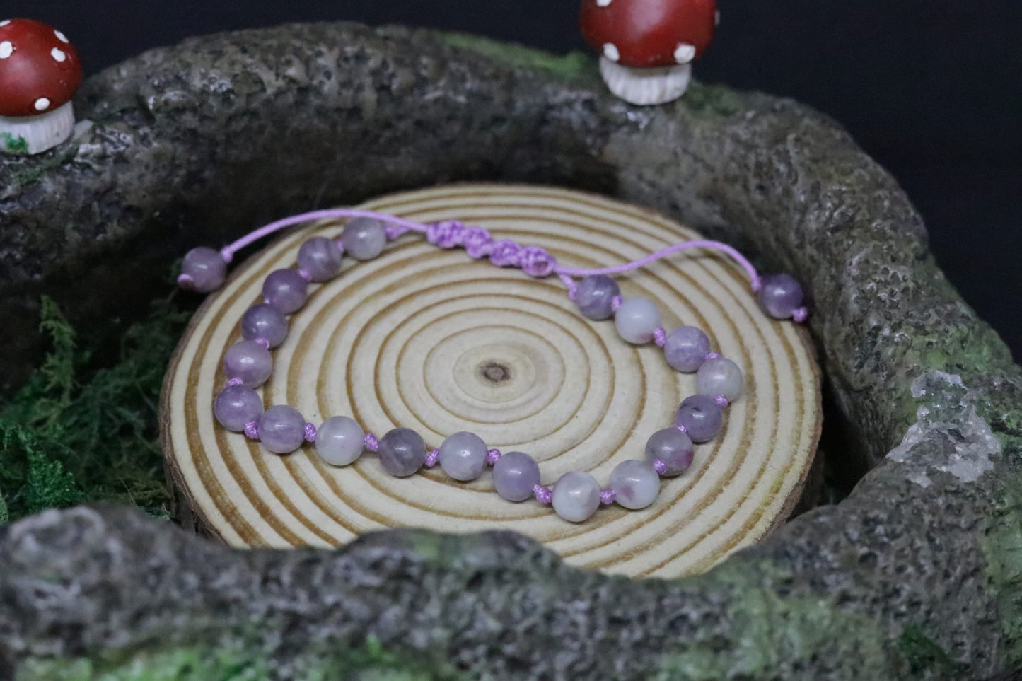 Purple Lepidolite Macrame Bracelet/Anklet