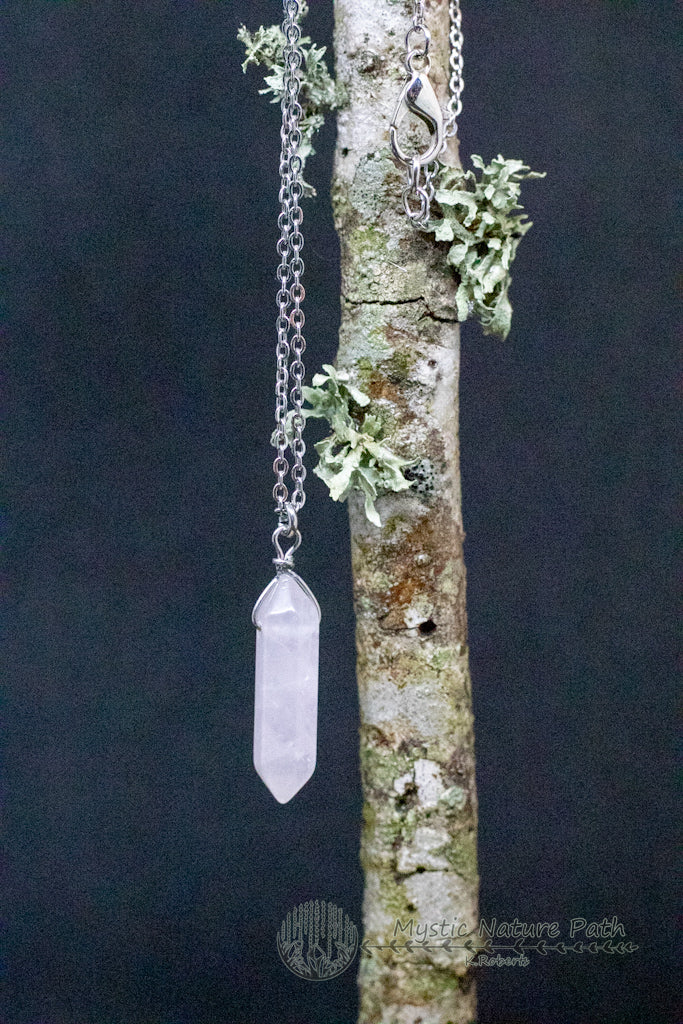 Rose Quartz Hexagonal Double Points Necklace