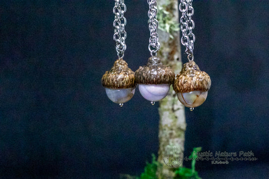 Agate Acorn Pendant Necklaces