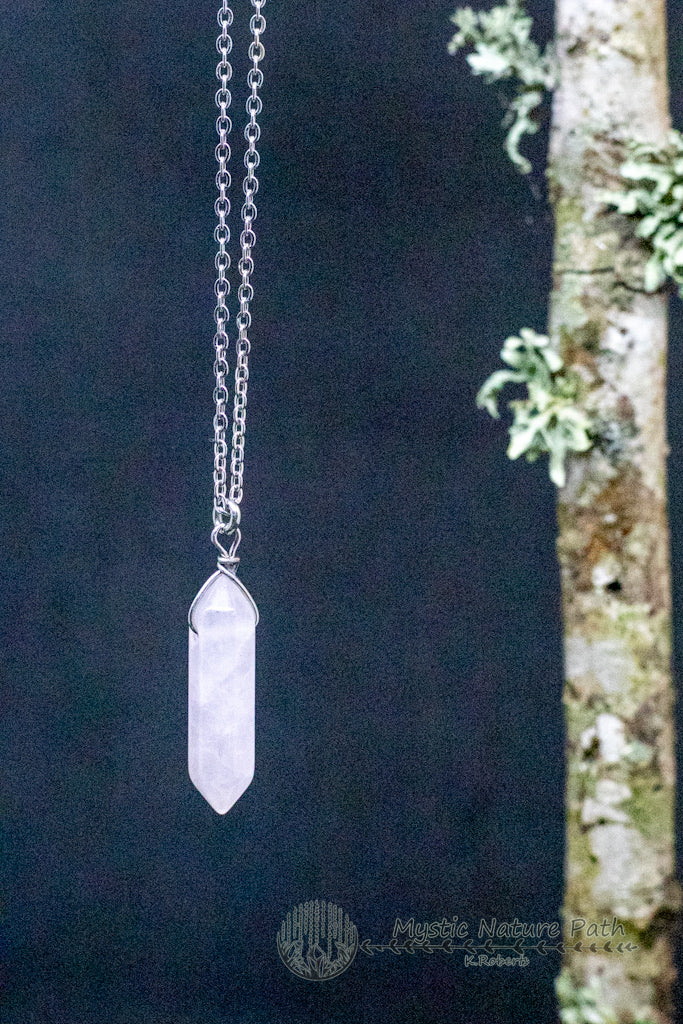 Rose Quartz Hexagonal Double Points Necklace