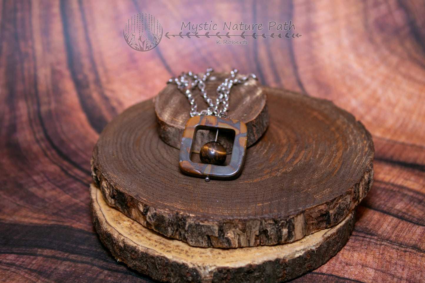 Picture Rhyolite Gemstone Fidget Necklace