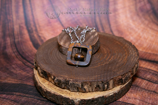 Picture Rhyolite Gemstone Fidget Necklace