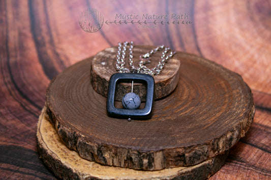 Blackstone Gemstone Bead Fidget Necklace