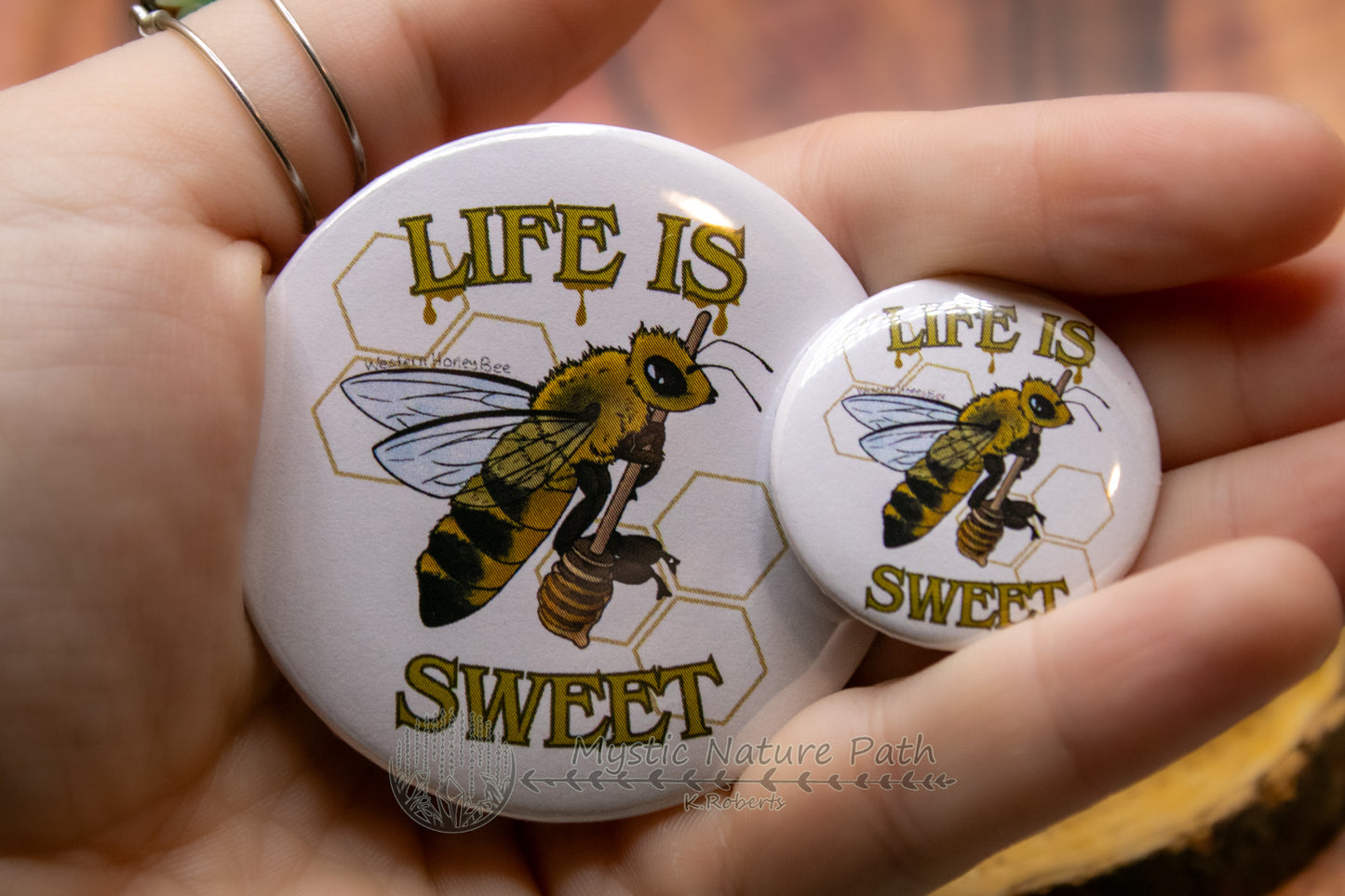 Life Is Sweet Bee Buttons
