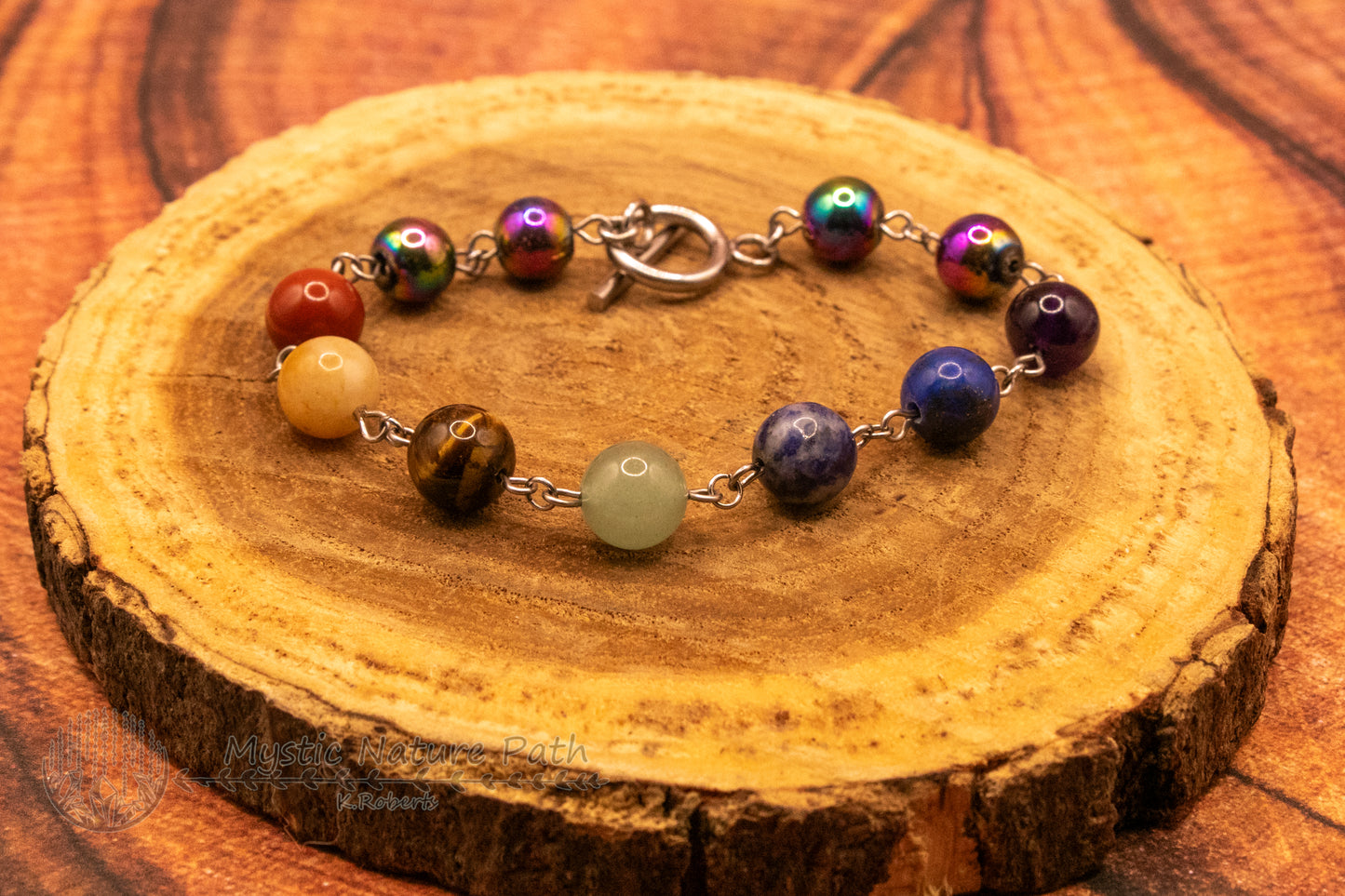 Rainbow Beaded Chain Jewelry Set
