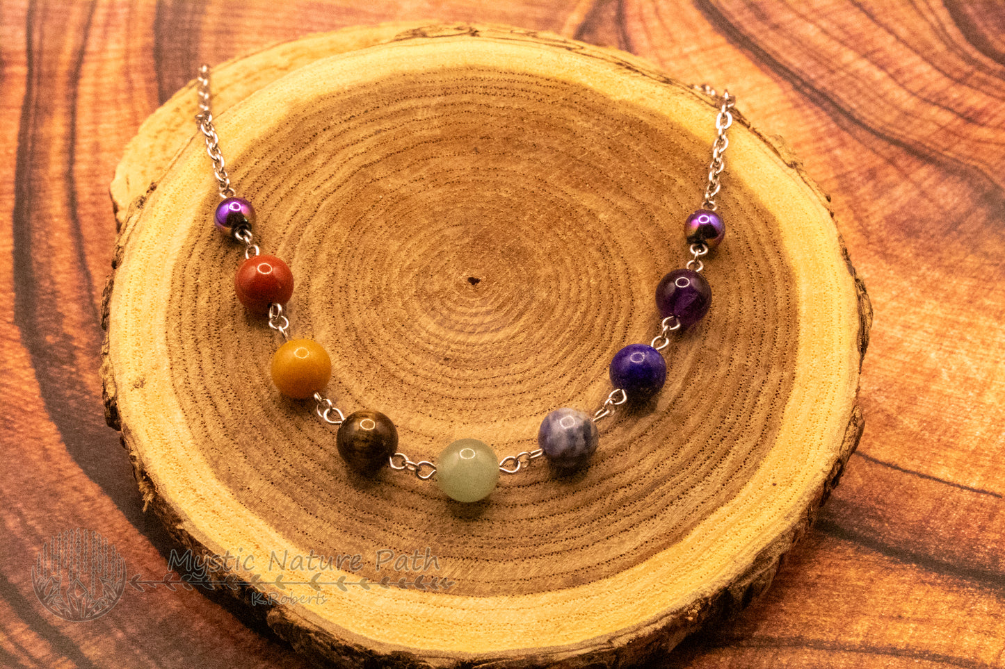 Rainbow Beaded Chain Jewelry Set
