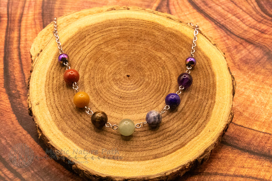 Rainbow Beaded Chain Jewelry Set