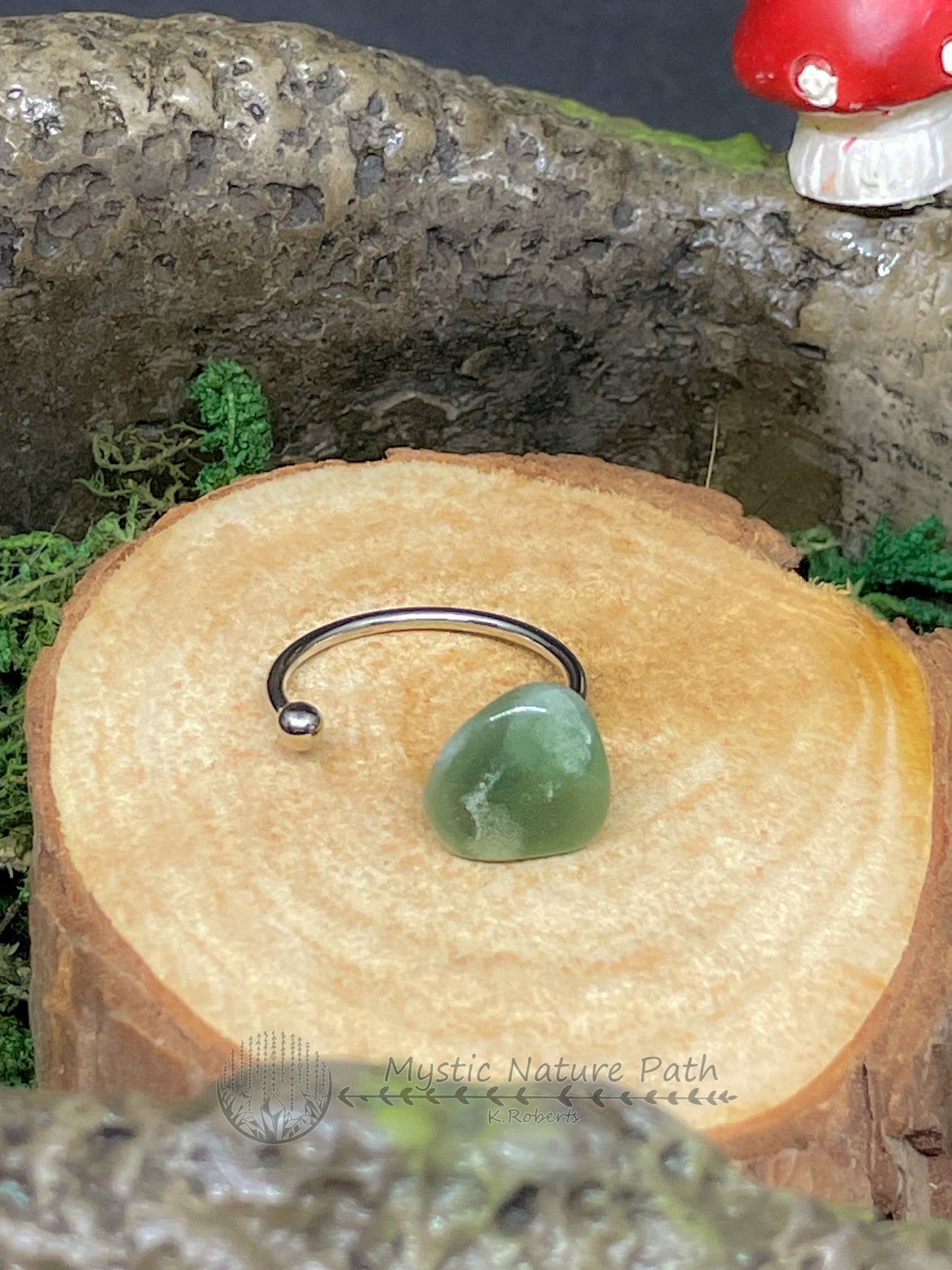 Green Aventurine Side-Wrap Ring