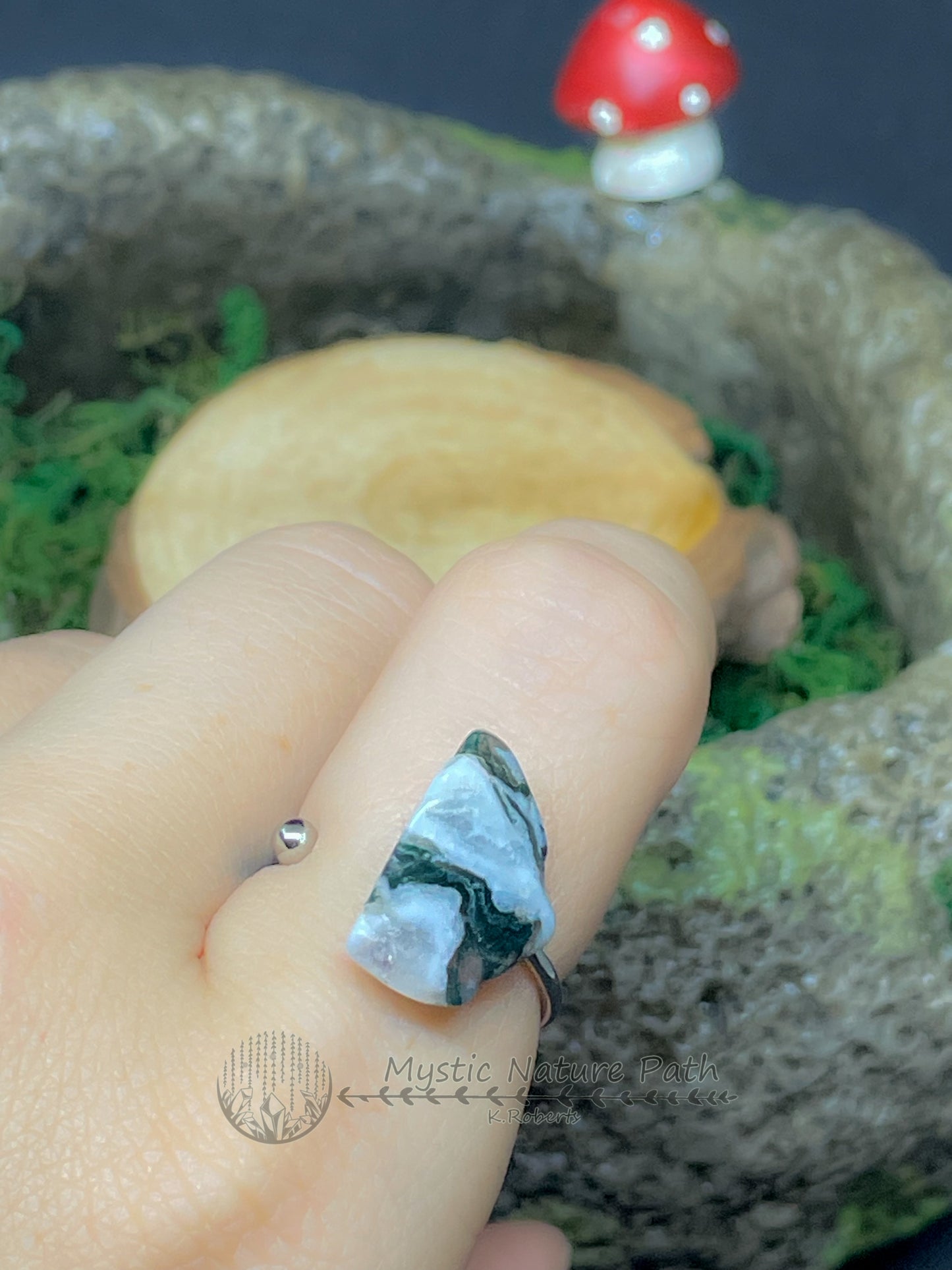 Tree Agate Side Wrap Ring