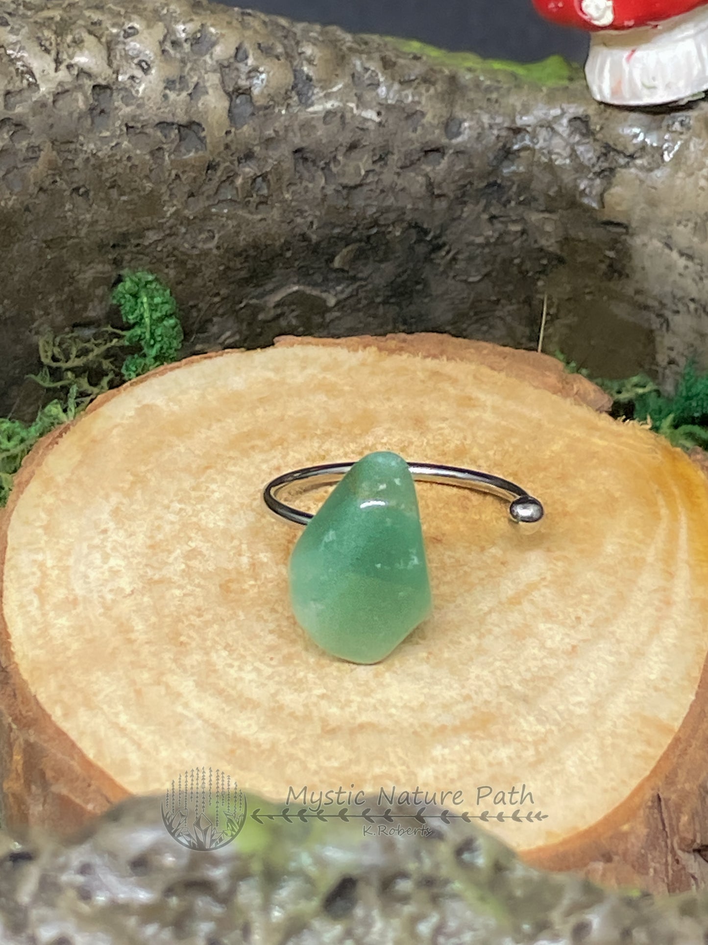 Green Aventurine Side-Wrap Ring