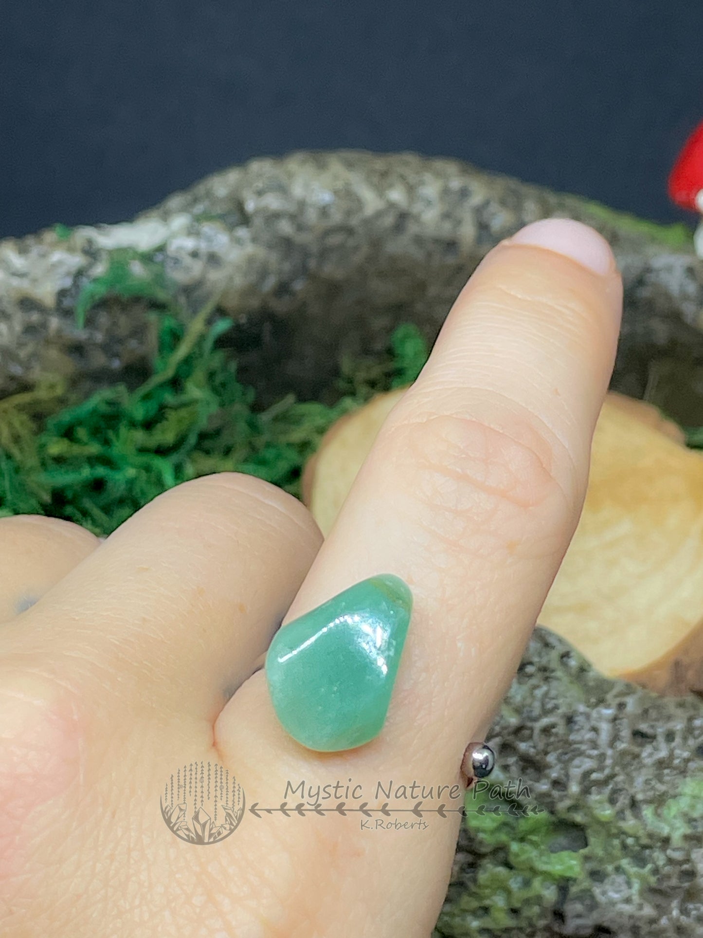 Green Aventurine Side-Wrap Ring